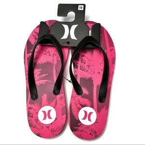 Hurley Thong Sandals Pink and Black Men’s Flip Flops Size 10